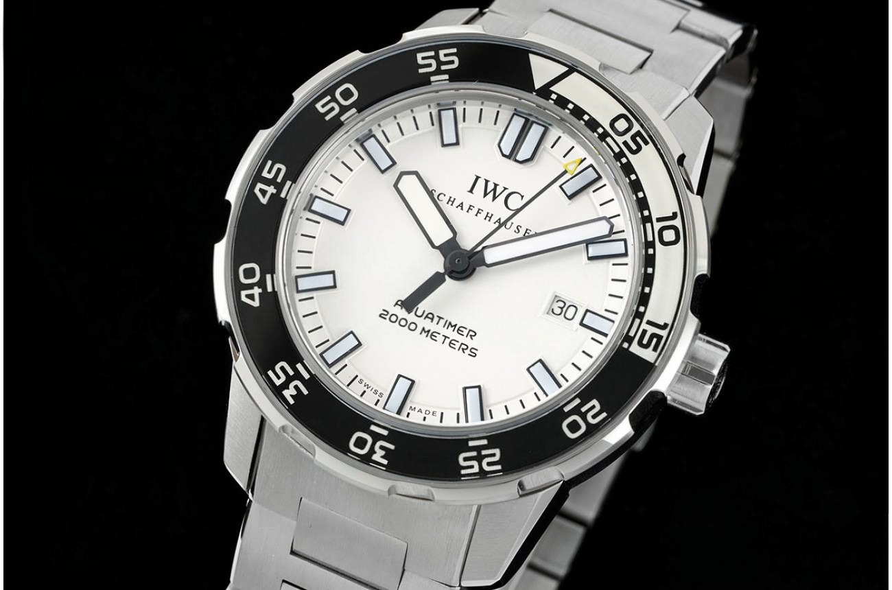 Aquatimer IW356805 44mm  Blk/Wht Bezel White Dial SS/SS JVSF A2892