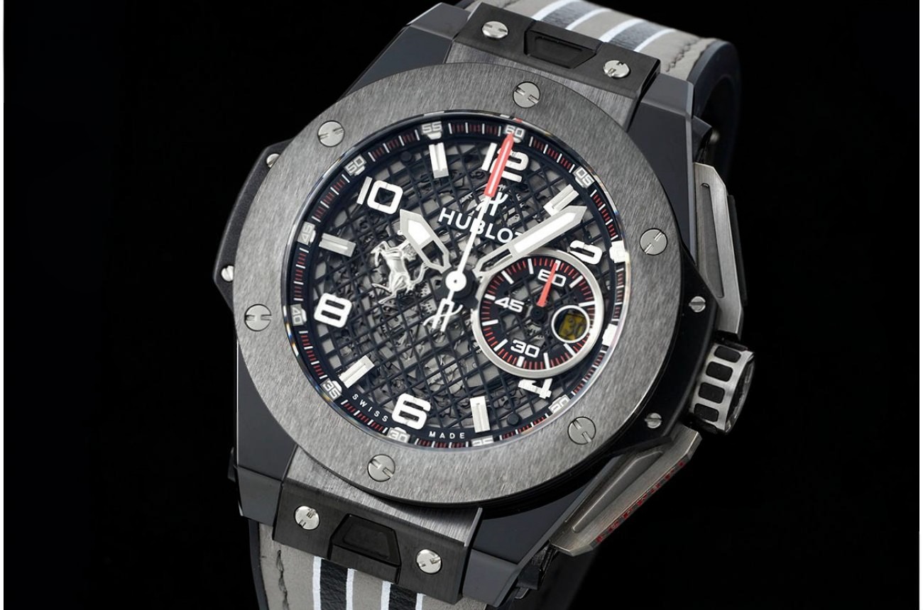 Big Bang Ferrari 45mm Ceramic/TI Blk/LE V6 HUB1288