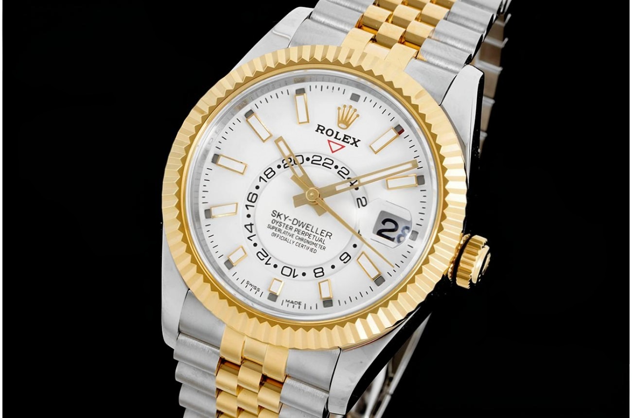 SkyDweller 326933 42mm Jubilee Whtie/Stk SS/YG FNF A9001