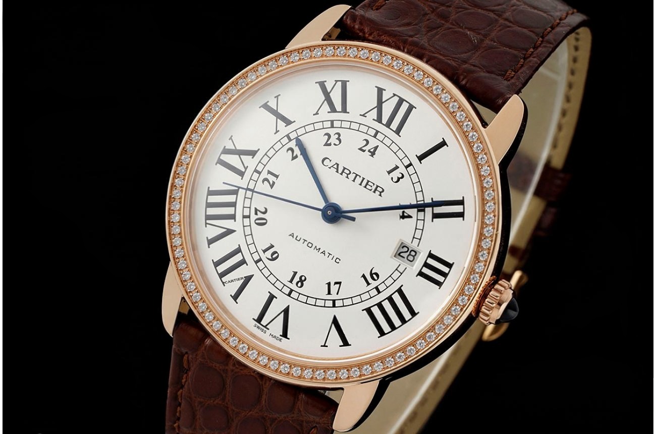 Ronde Solo Date 42mm Dia RG/LE White Dial AF MY9015