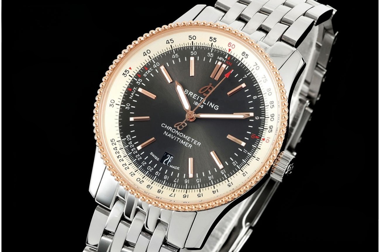 Navitimer 1 41mm Date RG/SS Grey Dial TF A2824