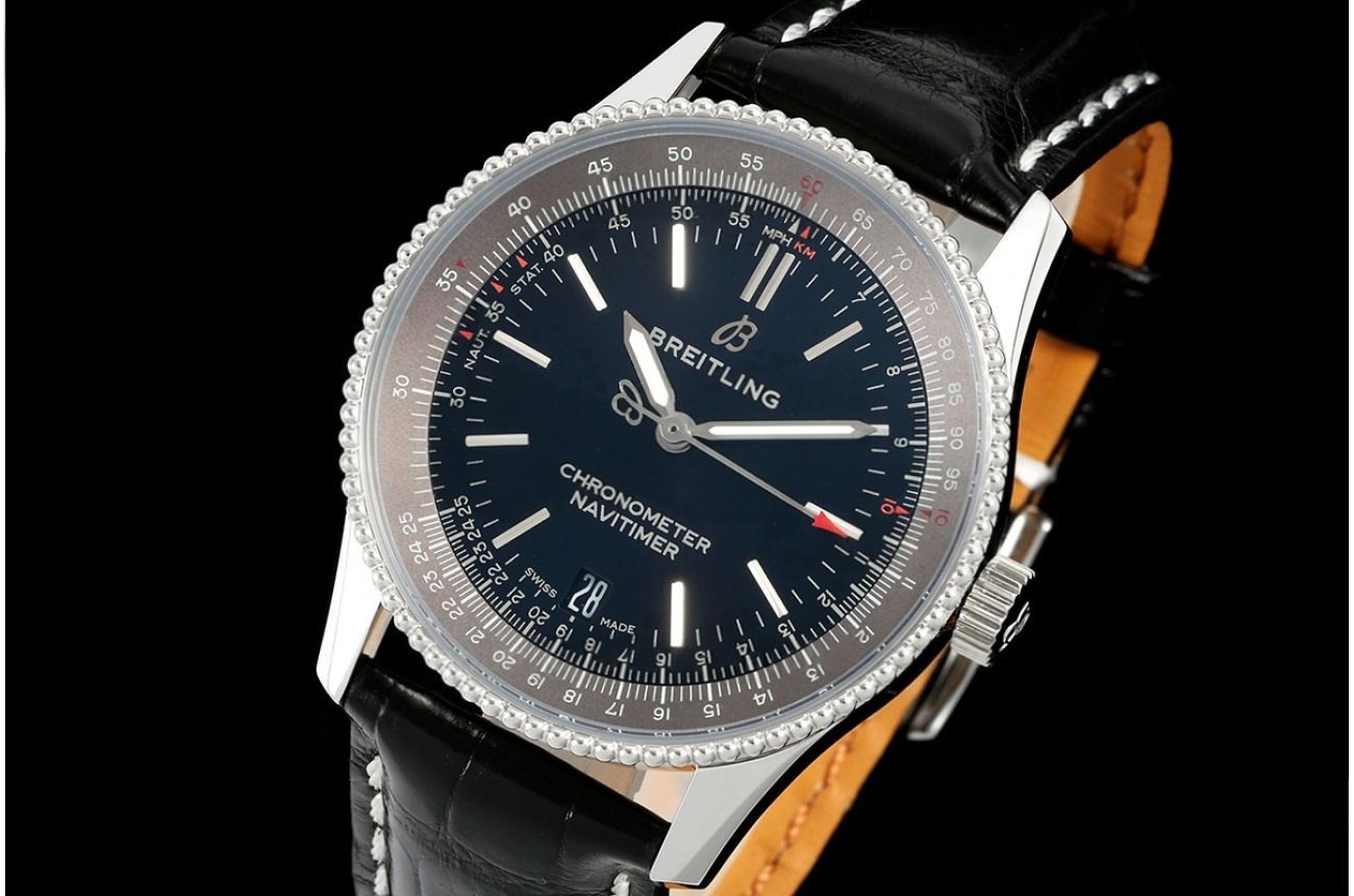 Navitimer 38mm Date SS/LE Grey/Black Dial TF A2824