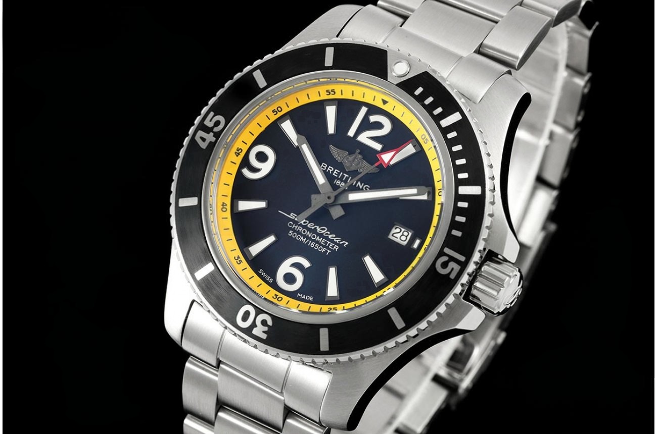 Superocean 44mm SS/SS Black/Yel Dial TF A2824