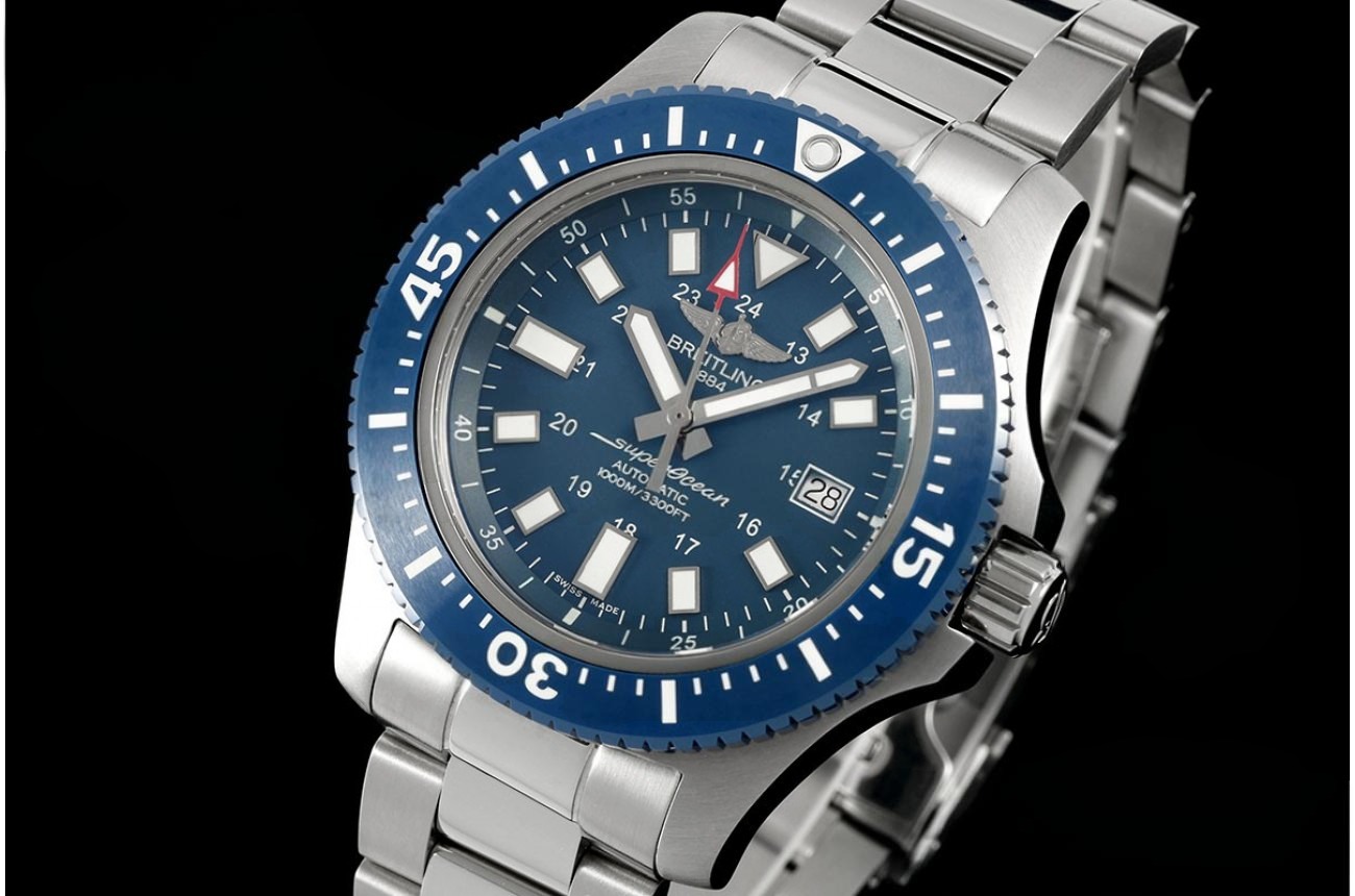 Superocean II 44mm SS/SS Blue/Stk TF A2824