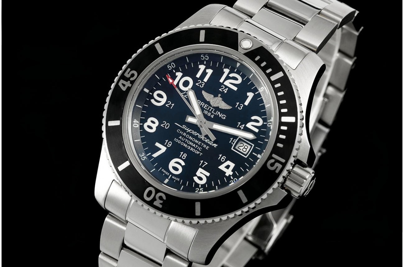 Superocean II 44mm SS/SS Black/Num TF A2824