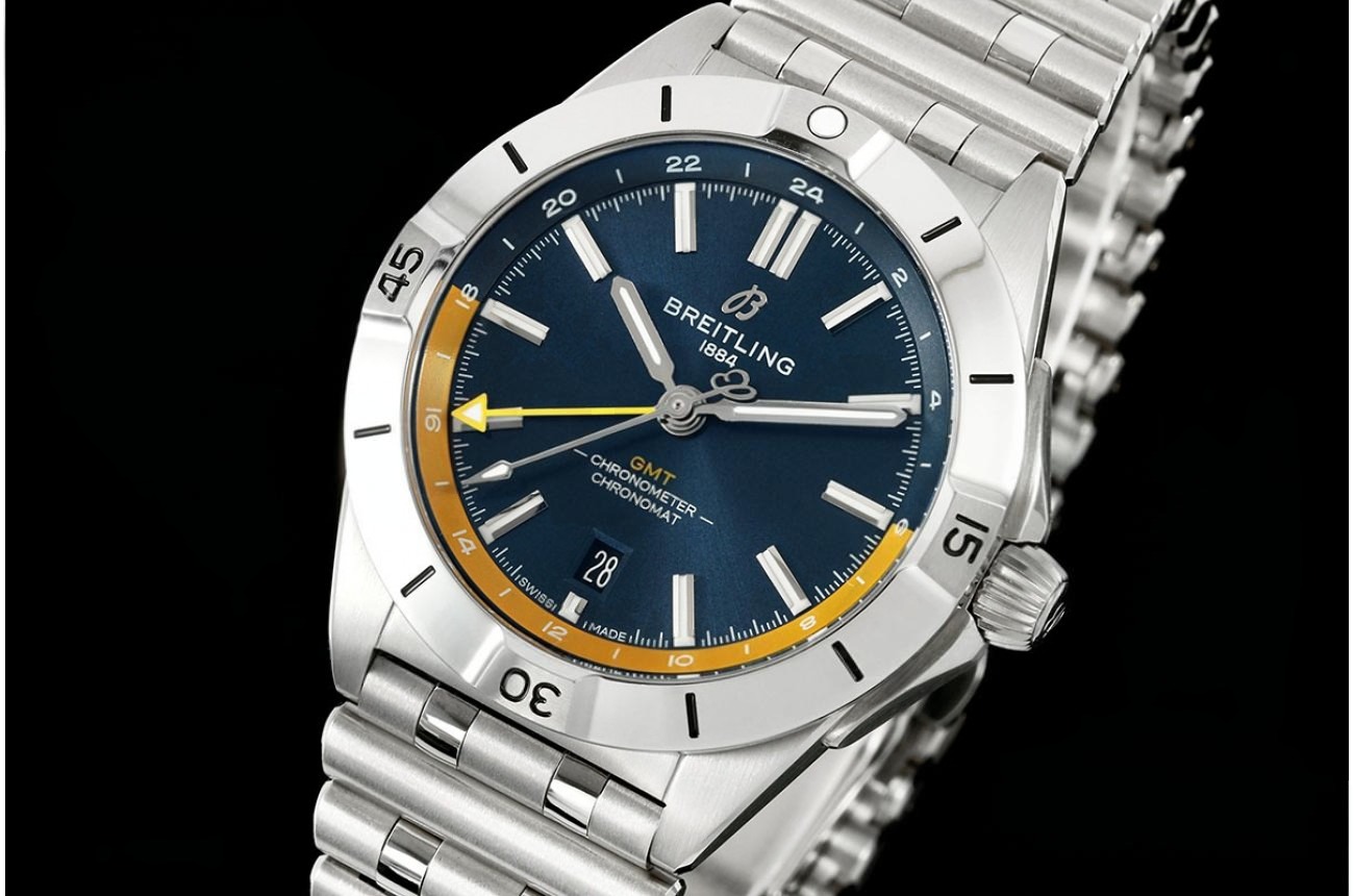 Chronomat GMT 40mm SS/SS Blue/Yel Dial BLSF A2836
