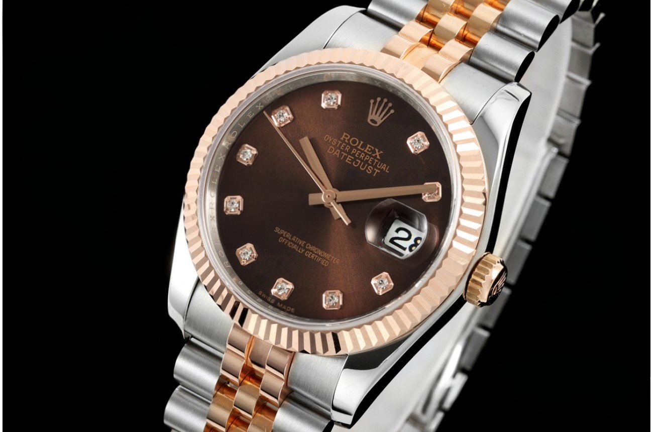 Datejust 116231 36mm Jub RG/SS Brown/Dia GMF VR3135