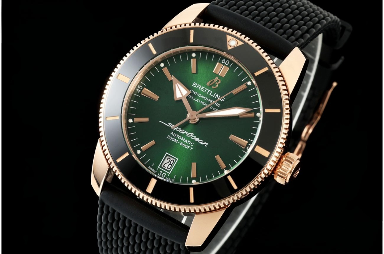 Superocean Heritage B20 42mm RG/RU Green Dial BLF A2824