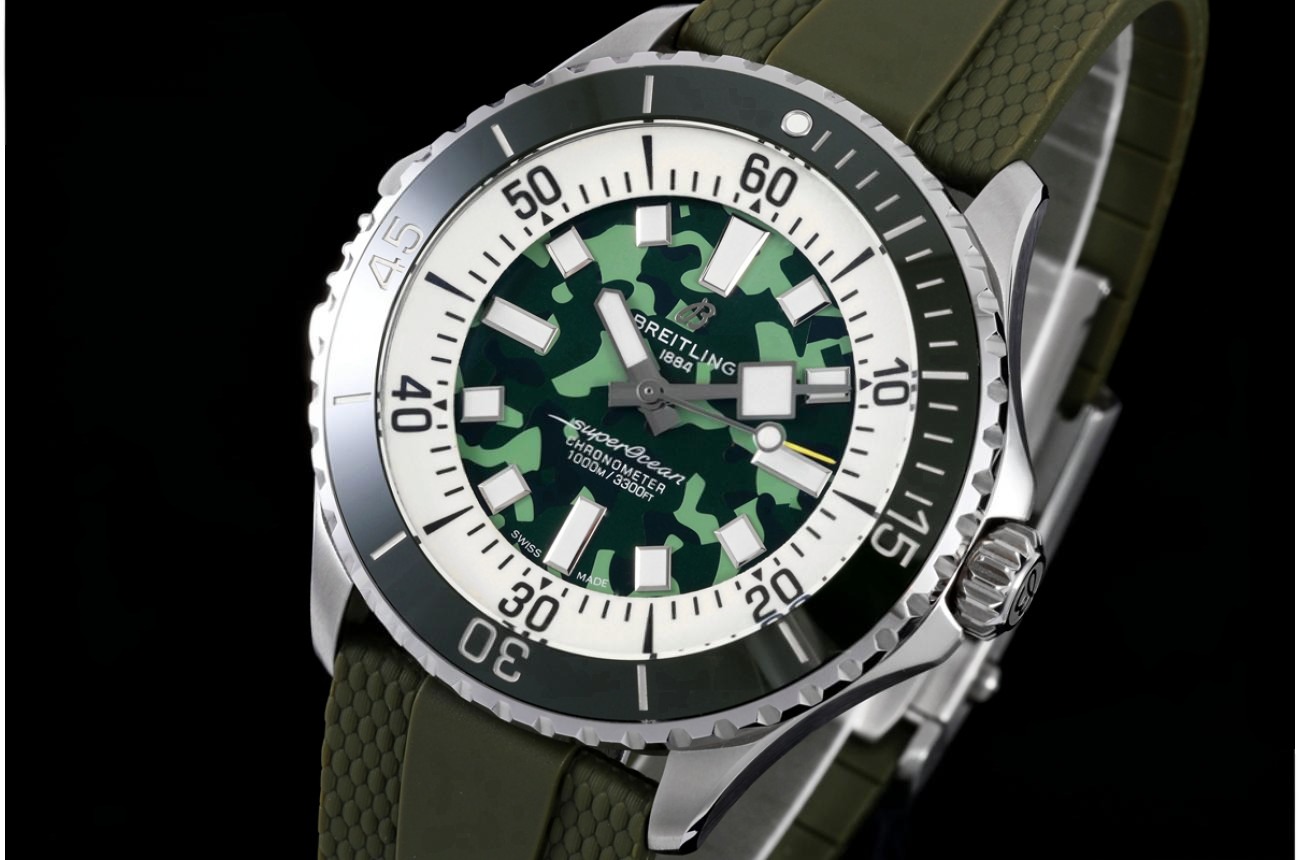 Superocean 42mm SS/RU Camouflage Green Dial BLF A2824