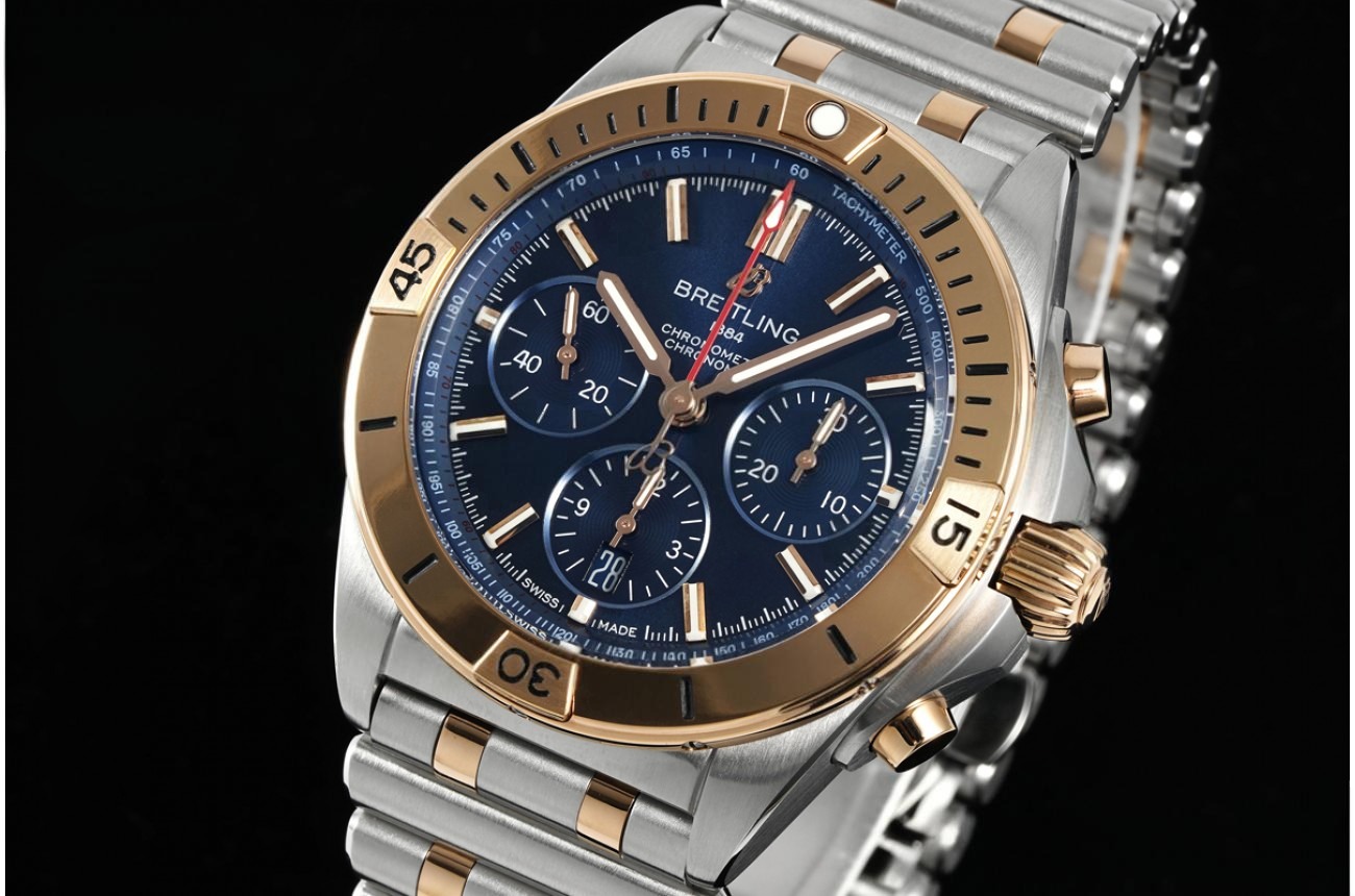 Chronomat B01 42MM SS/RG Blue/Stk BLF A7750