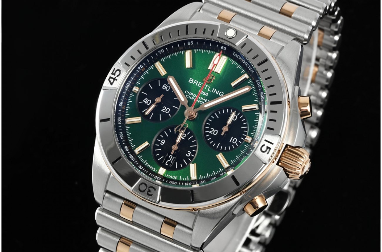 Chronomat B01 42MM SS/RG Green/Stk BLF A7750