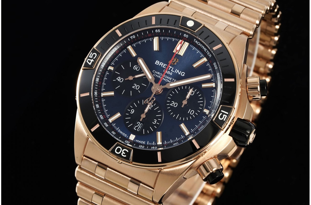 Chronomat B01 42MM RG/RG Blue/Stk BLF A7750