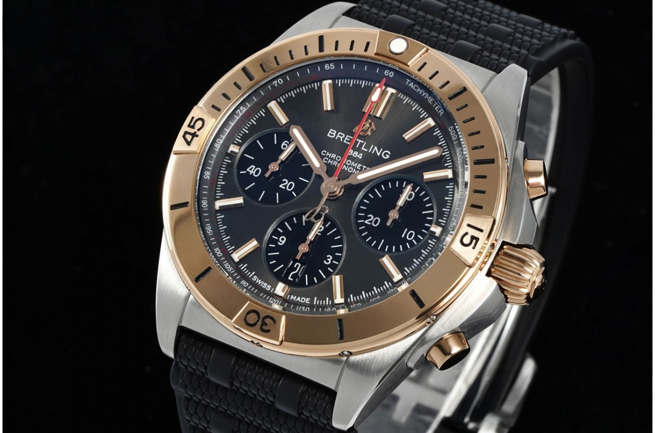 Chronomat B01 42MM SS/RU Black/Stk Dial BLF A7750