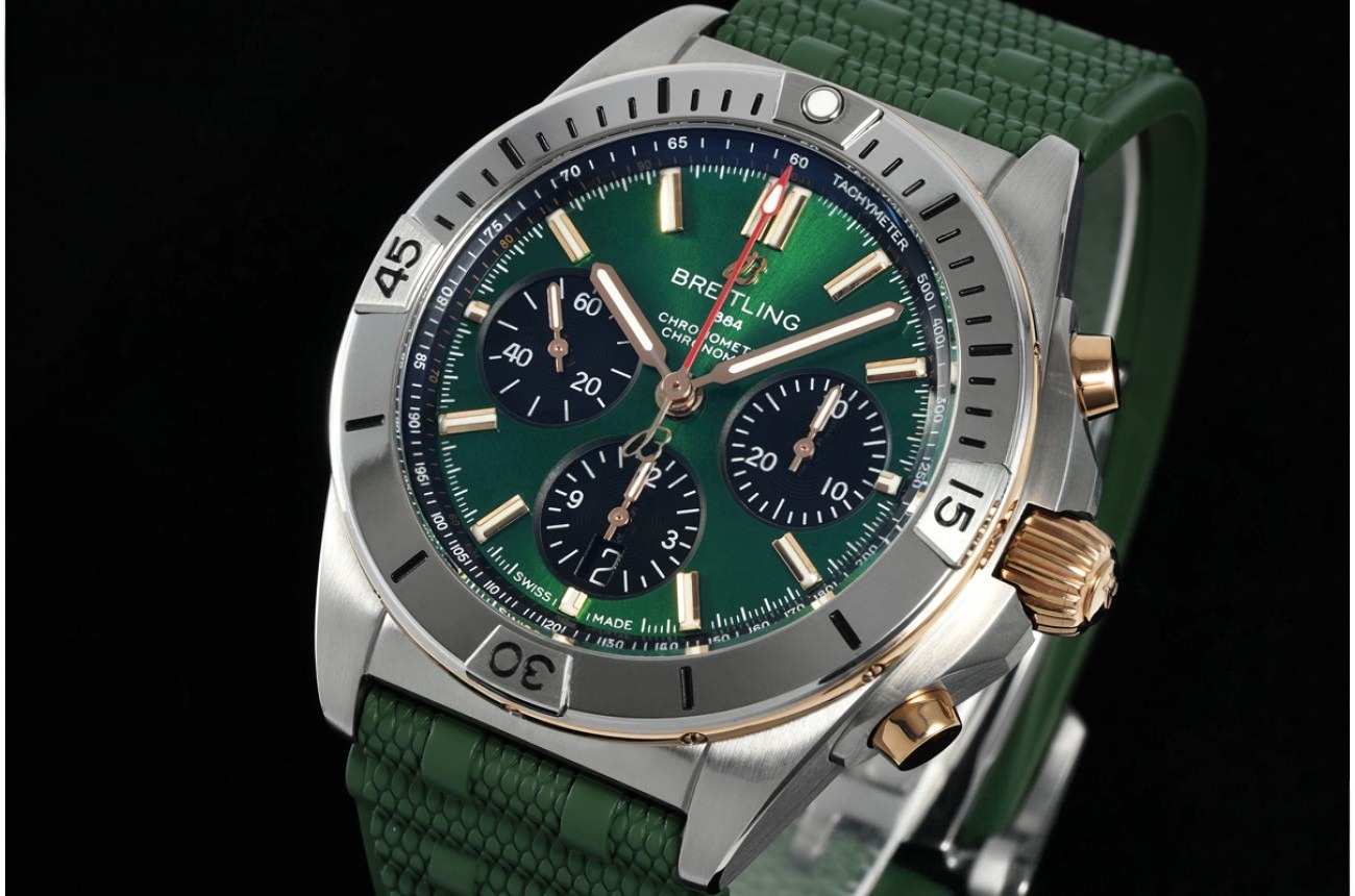 Chronomat B01 42MM SS/RU Green/Stk Dial BLF A7750