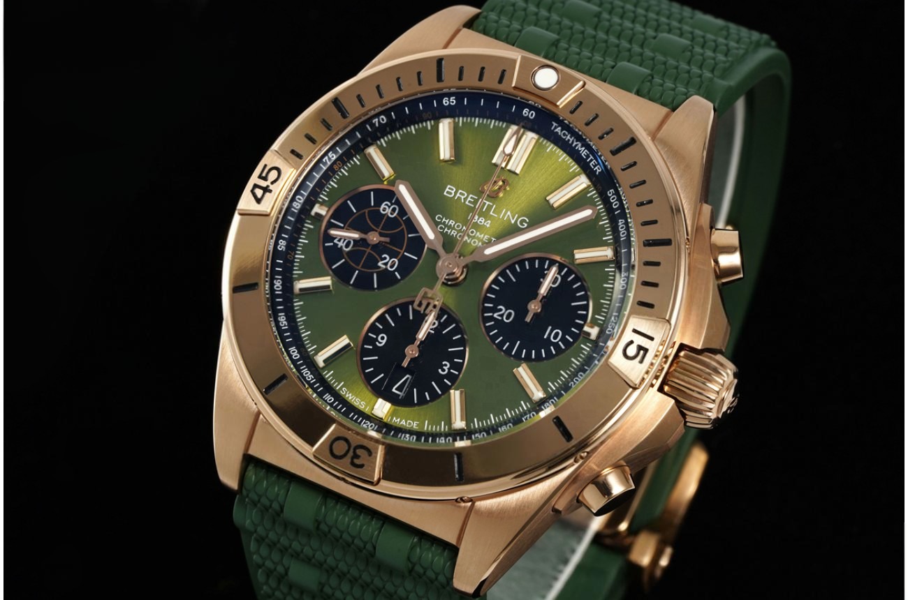 Chronomat B01 42MM RG/RU Green/Stk Dial BLF A7750