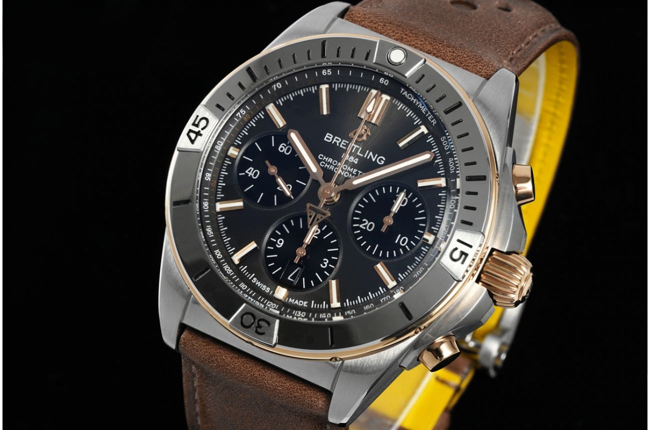 Chronomat B01 42MM RG/LE Black/Stk Dial BLF A7750