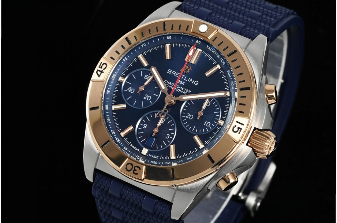 Chronomat B01 42MM RG/RU Blue/Stk Dial BLF A7750