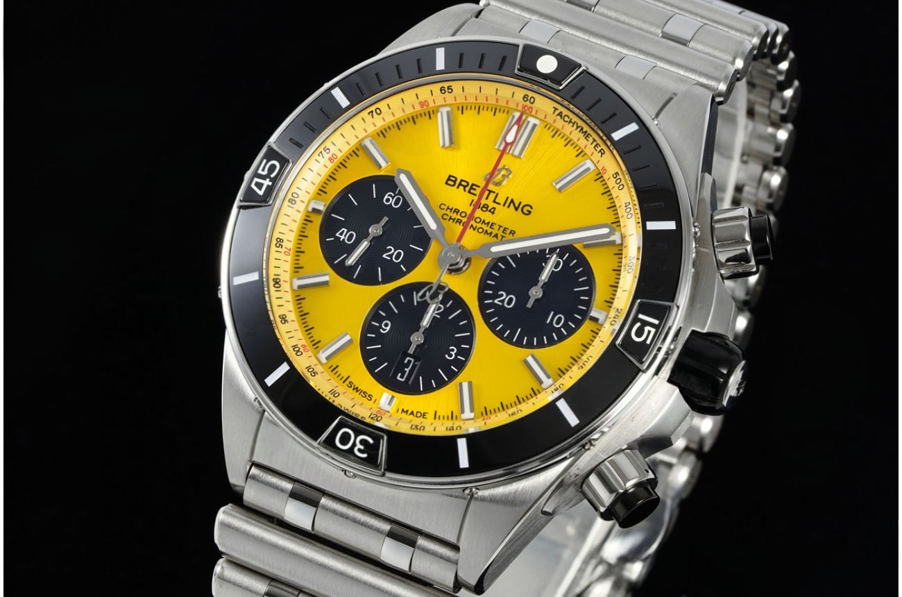 Super Chronomat B01 44MM SS/SS Yellow/Stk Dial BLF A7750