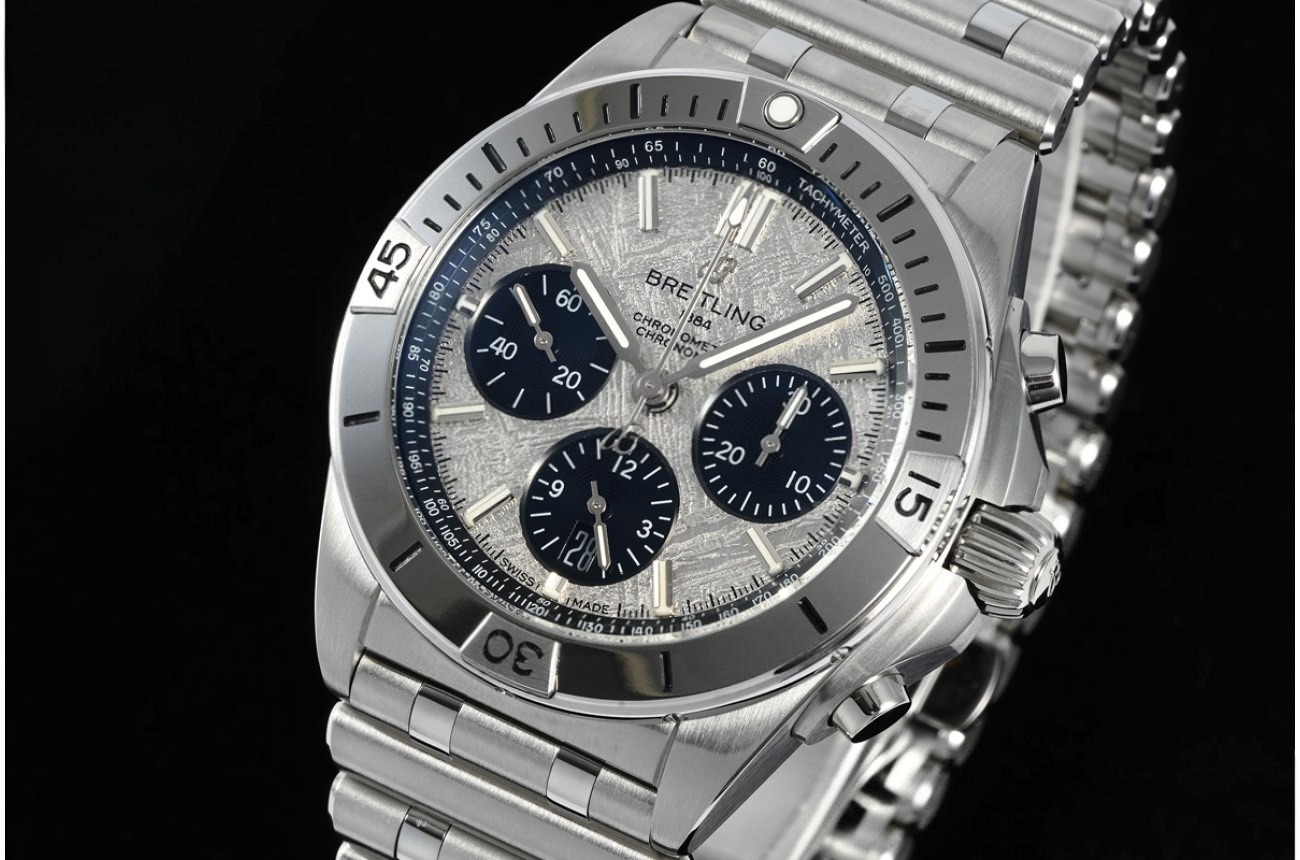 Chronomat B01 42MM Grey Bezel SS/SSMeteorite/Stk Dial BLF A7750