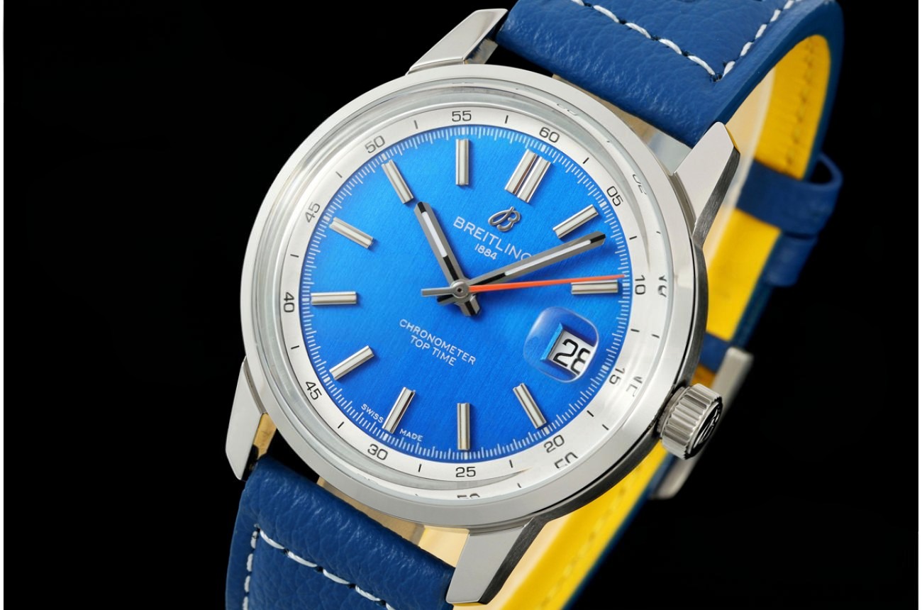 Top Time B31 38mm SS/LE Blue/Stk Dial Orange Hand BLF AB31
