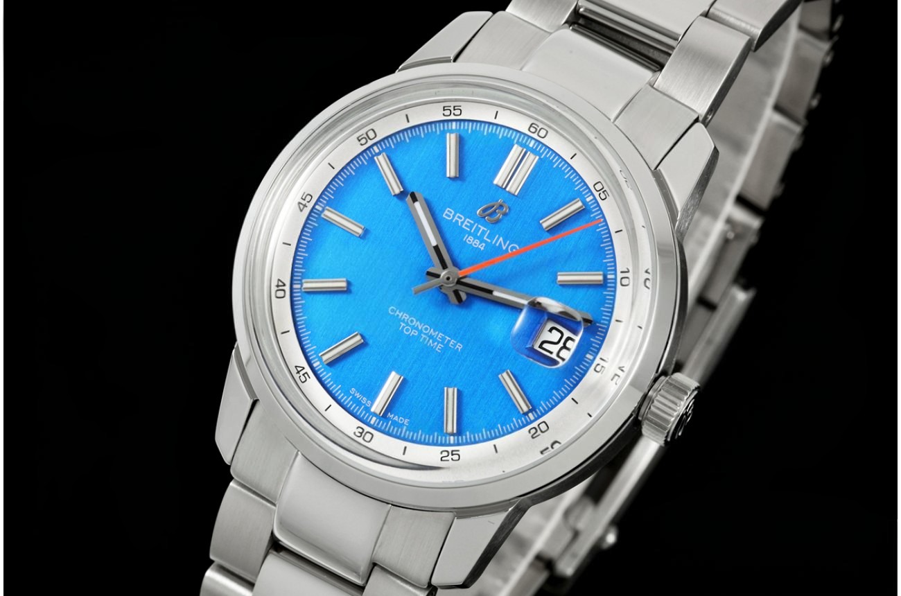 Top Time B31 38mm SS/SS Blue/Stk Dial Red Hand BLF AB31