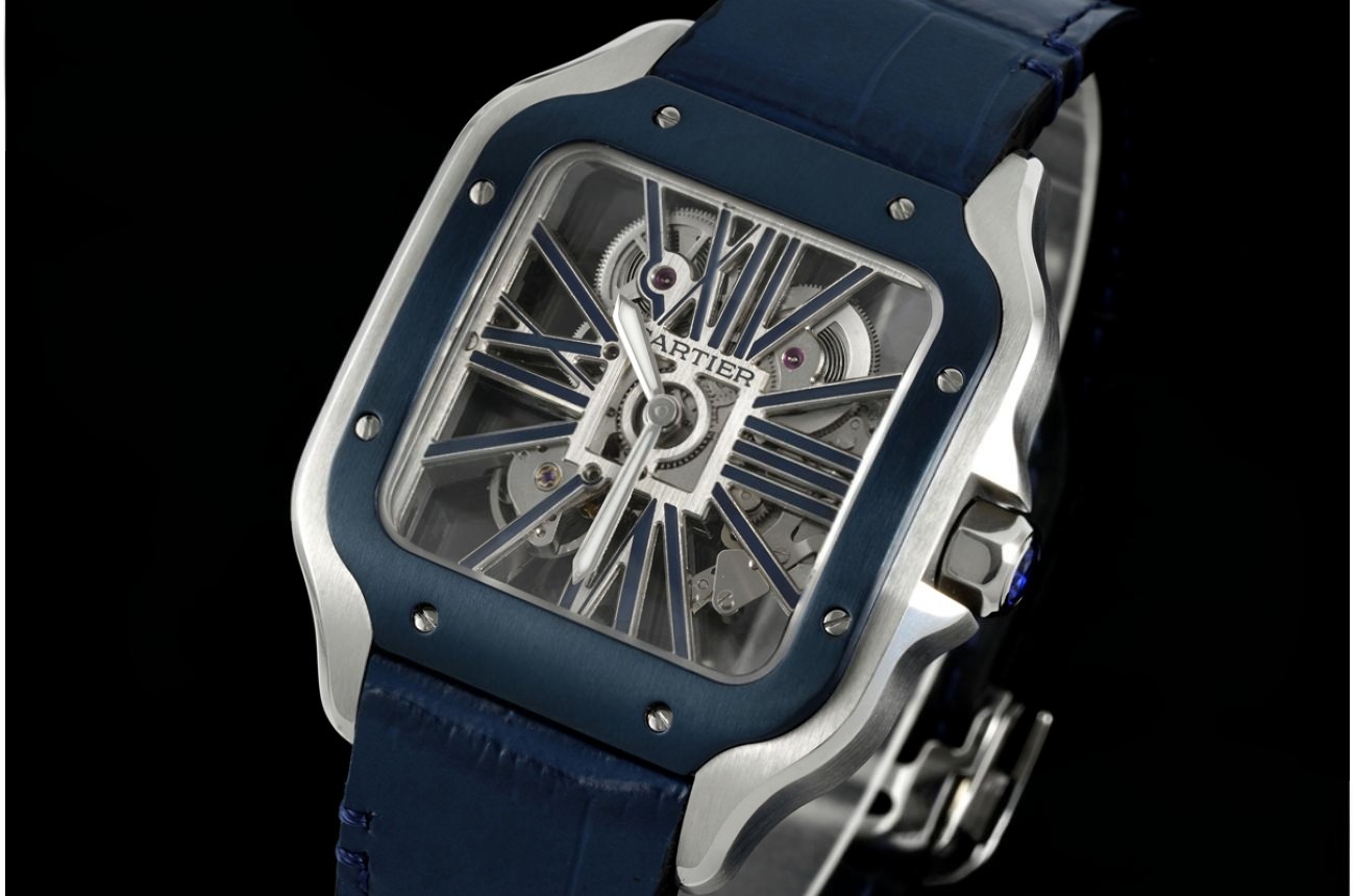Santos De Cartier 40mm SS/LE Blue Skeleton Dial RICHF V2 9611MC Surer Clone