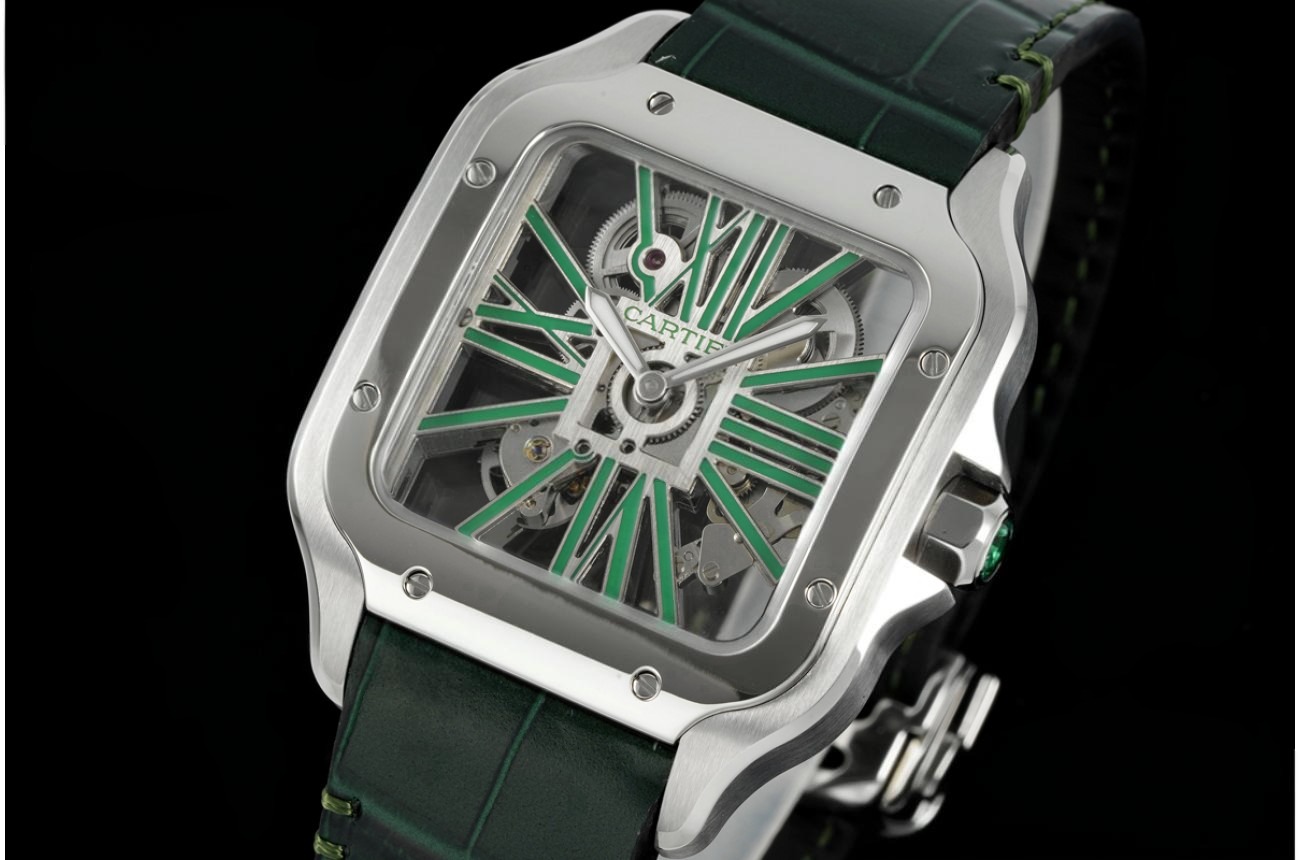 Santos De Cartier 40mm SS/LE Black Skeleton Dial RICHF V2 9611MC Surer Clone