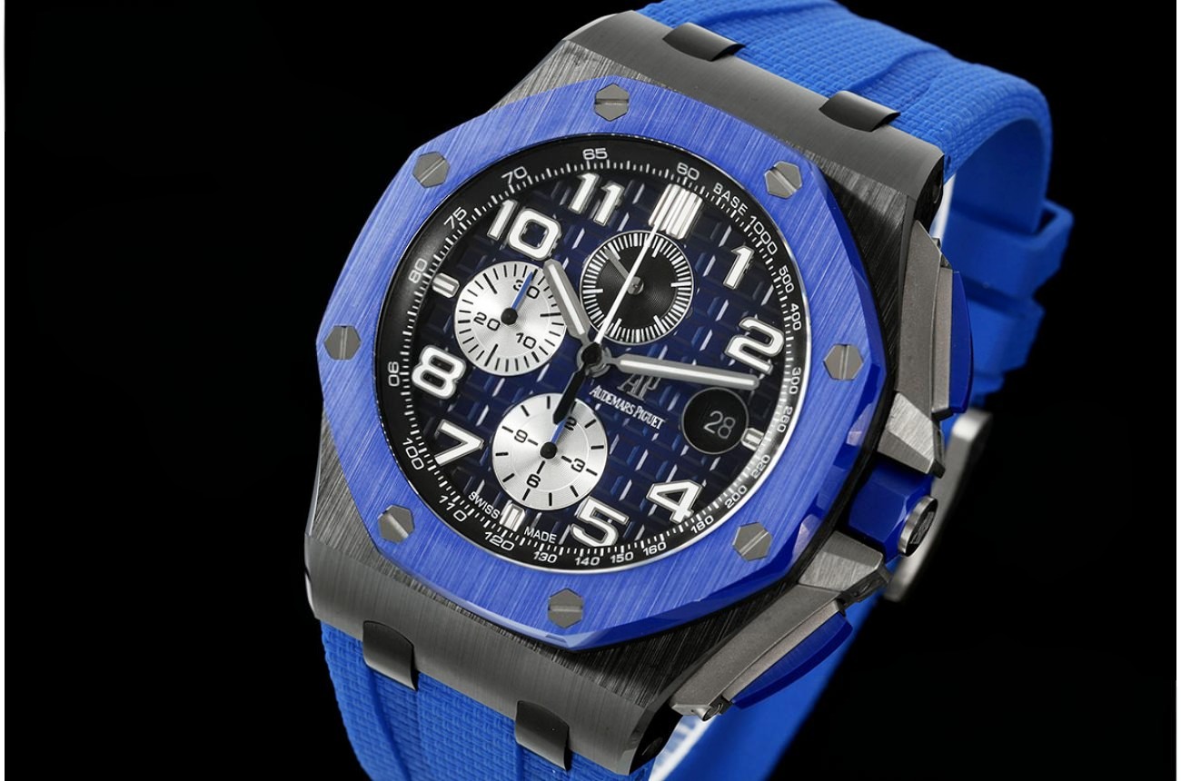 Royal Oak Offshore 26405CE 44mm Black Ceramic/RU Blue/Num Dial JF A3126