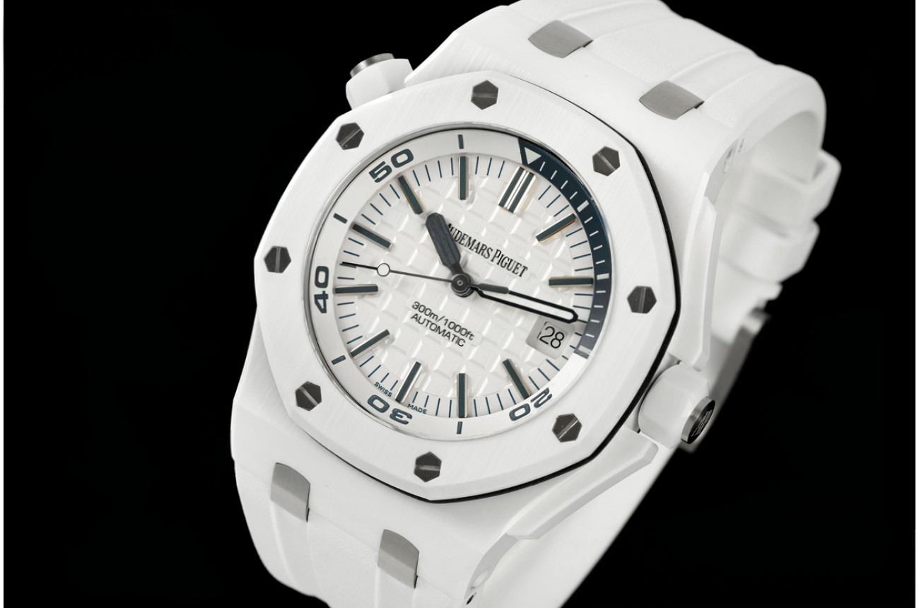 Royal Oak 15707CB 42mm White Ceramic/RU White Dial JF SA3120