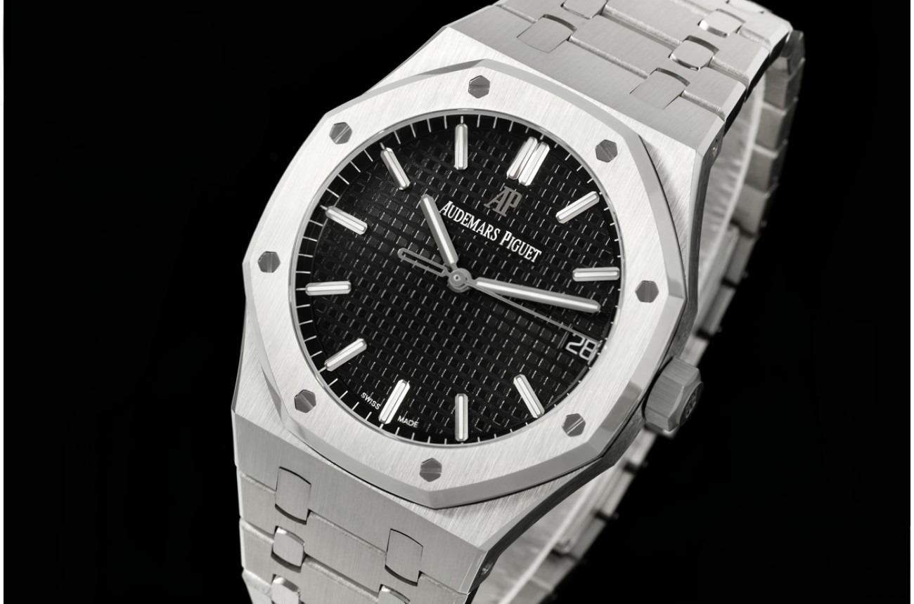 Royal Oak 41mm 15500 SS/SS Black/Stk OCTA SA4302 (Free Sprung)