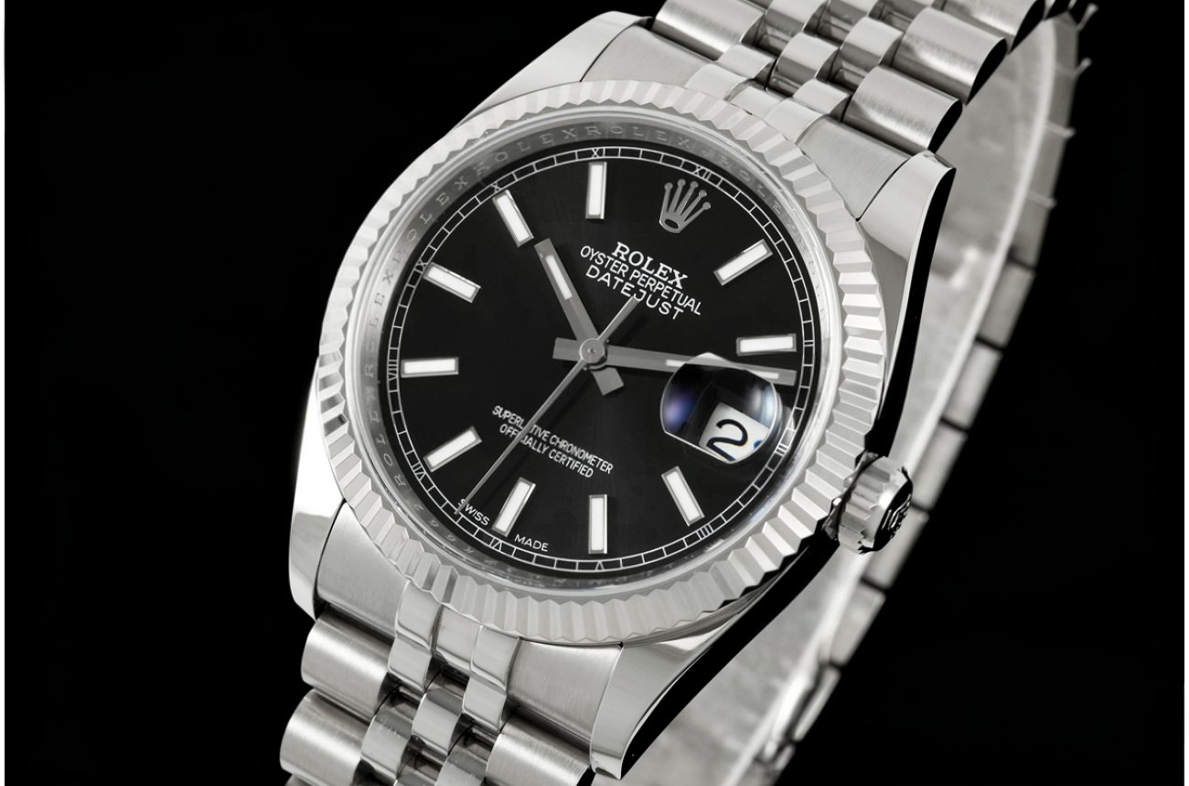 Datejust 116234 36mm Jub SS/SS Black/Stk JRF VR3135