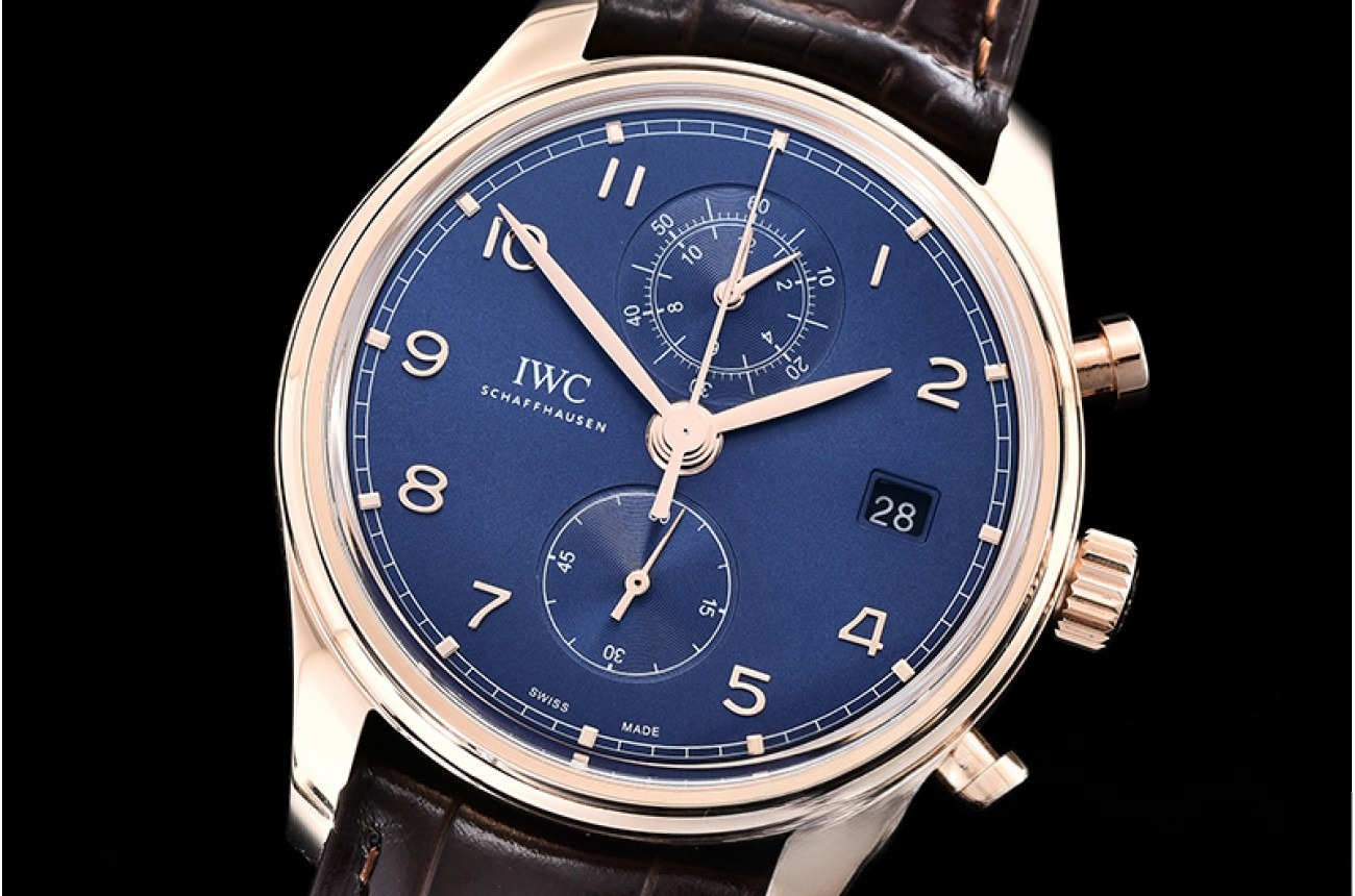IWC - Portugieser Chronograph Classic RG/LE Blue YLF A7750