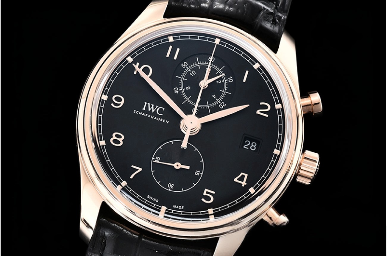 IWC - Portugieser Chronograph Classic RG/LE Black YLF A7750