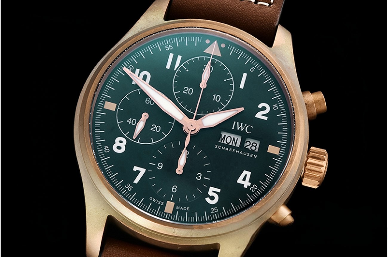 IWC - Pilot Chrono Spitfire IW387902 Brz BR/LE Grn AIF A7750