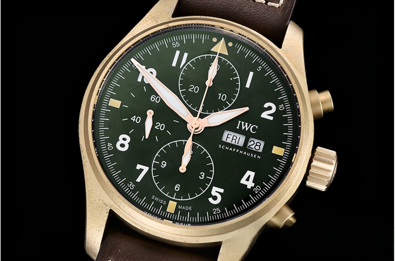 IWC - Pilot Chrono Spitfire IW387902 Brz BR/LE Grn ZF A7750