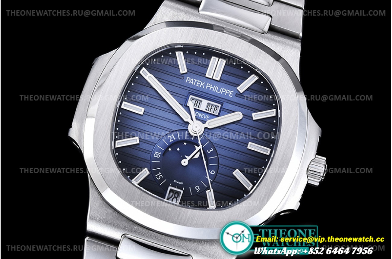 Patek Philippe - Nautilus Annual Cal. 5726A SS/SS Blue GRF MY9015 Mod