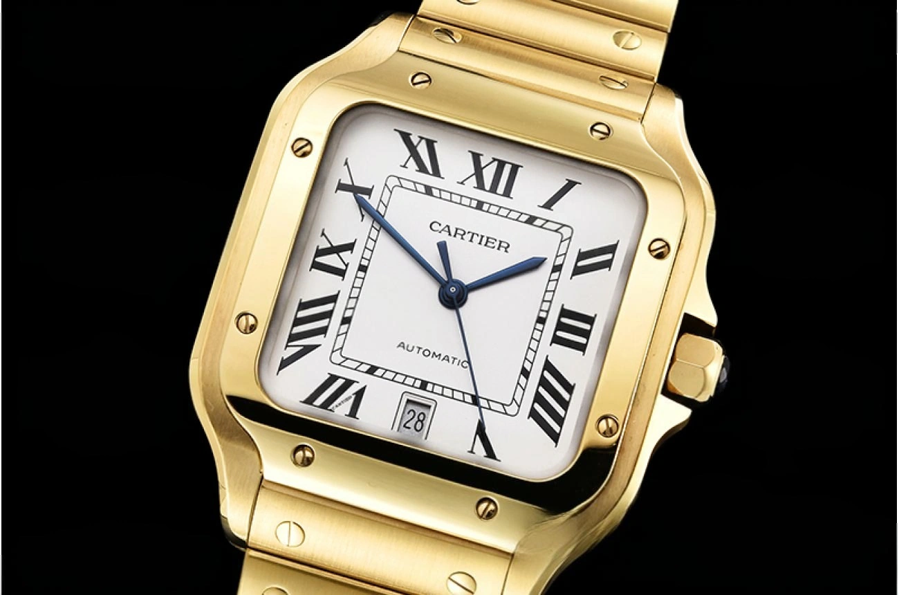 Cartier - Santos De Cartier Mens XL YG/YG White 3KF MY9015