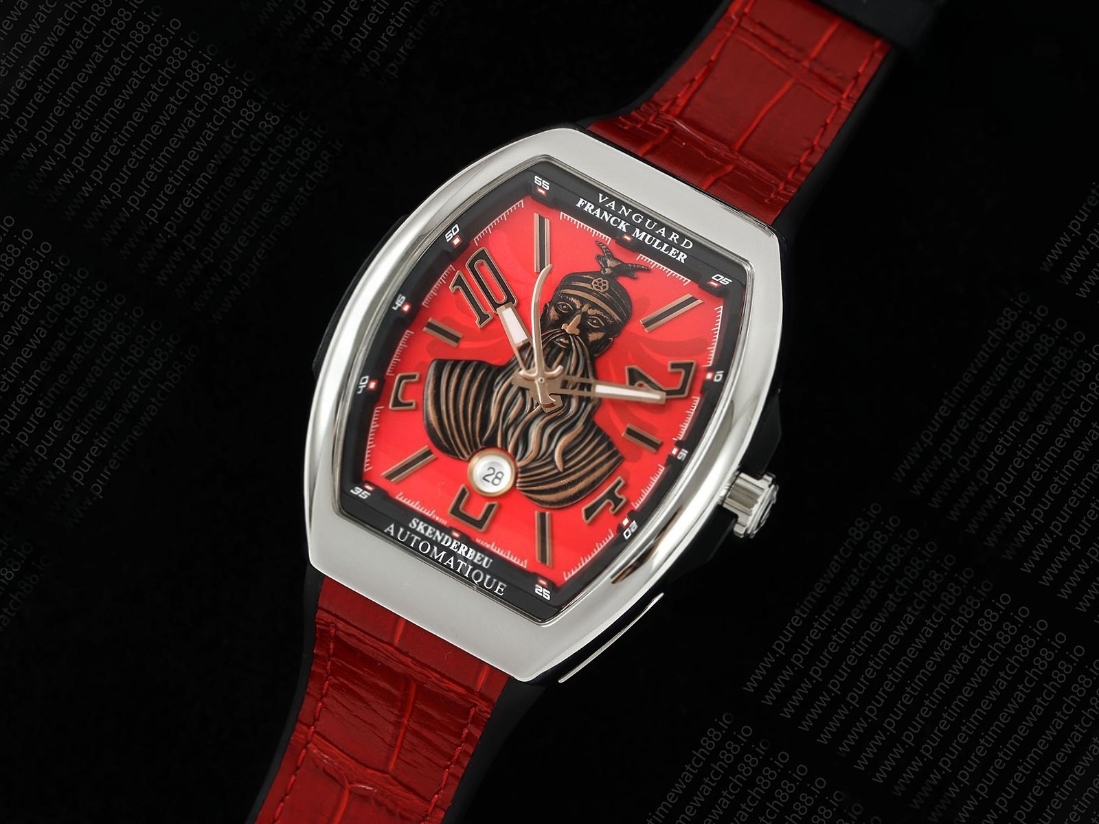 Vanguard V45 SS ABF Best Edition Skenderbeu Dial on Red Gummy Strap A2824