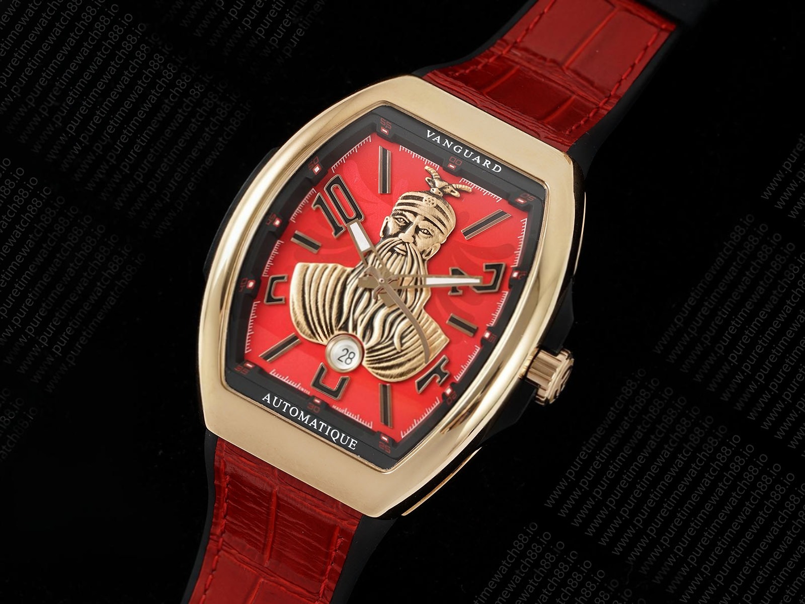 Vanguard V45 RG ABF Best Edition Skenderbeu Dial on Red Gummy Strap A2824