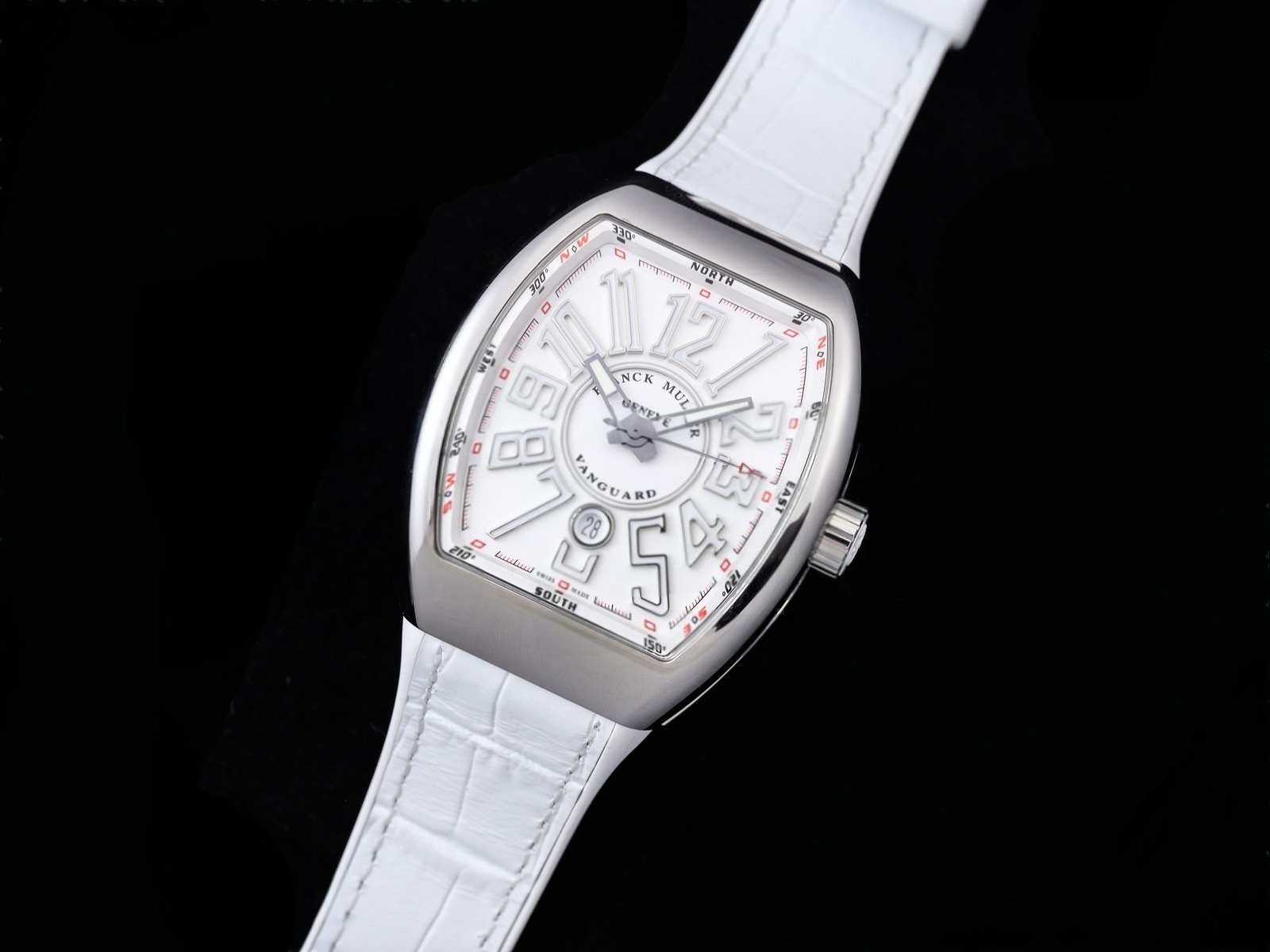 Vanguard V45 SS ZF Best Edition White Textured Dial on White Rubber Strap MIYOTA 9015