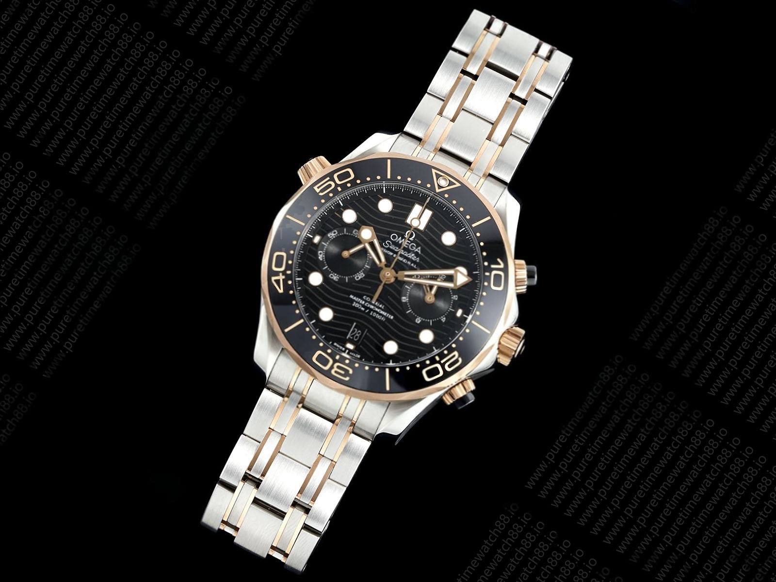 Seamaster 300m Chrono SS/YG OMF 1:1 Best Edition Blue Dial on SS/YG Bracelet A9900