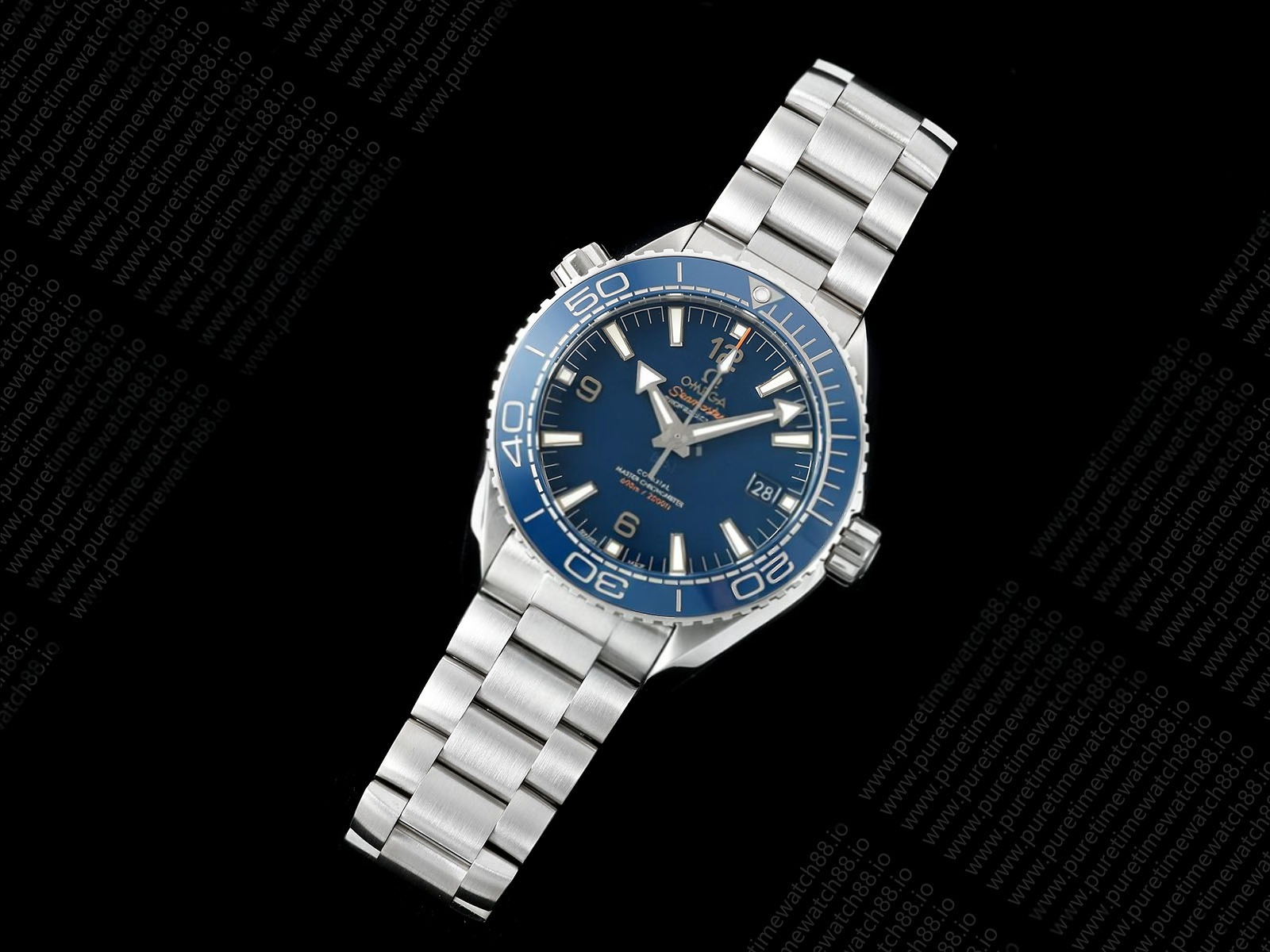 Planet Ocean 600M 43.5 mm SS SCF 1:1 Best Edition Blue Dial Blue Bezel on SS Bracelet A8900