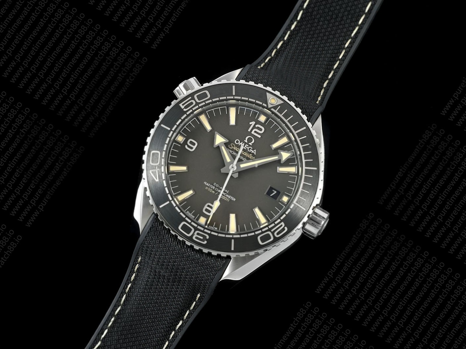 Planet Ocean 600M 43.5 mm SS SCF 1:1 Best Edition Gray Dial Black Bezel on Rubber Strap A8900