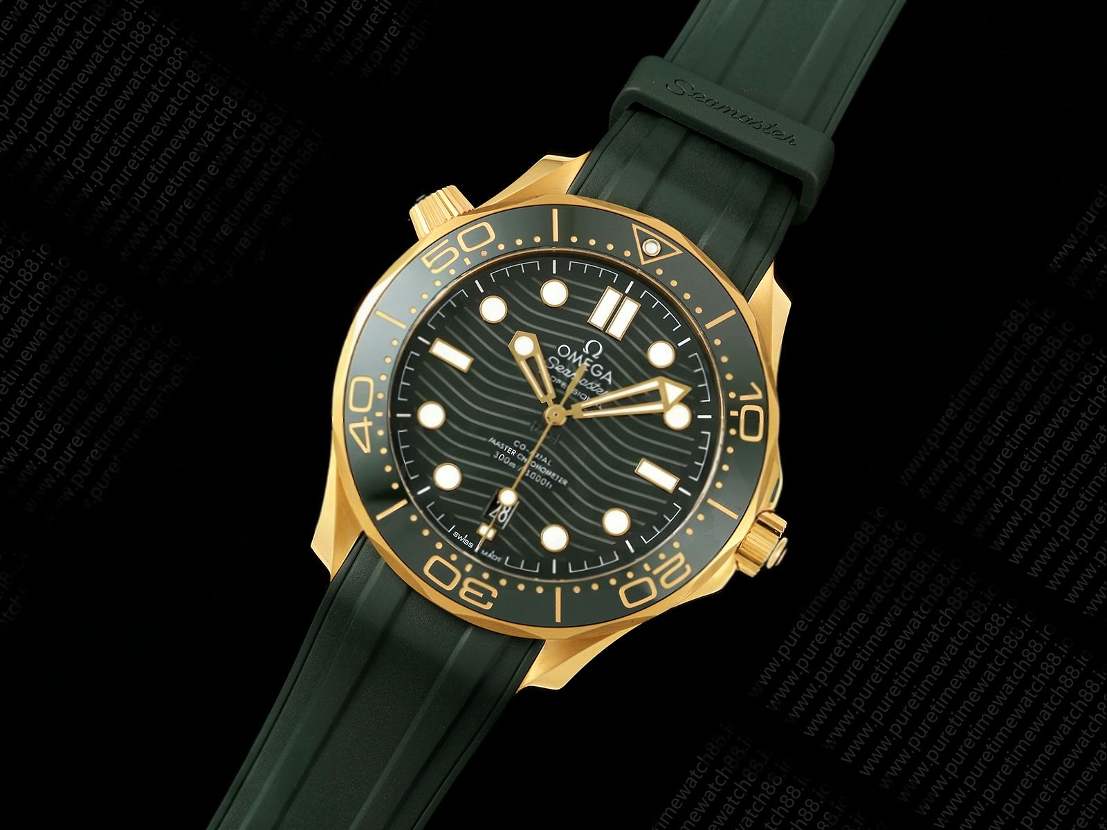 Seamaster Diver 300M RG Green Ceramic Bezel JVSF 1:1 Best Edition Green Dial on Green Rubber Strap A2824