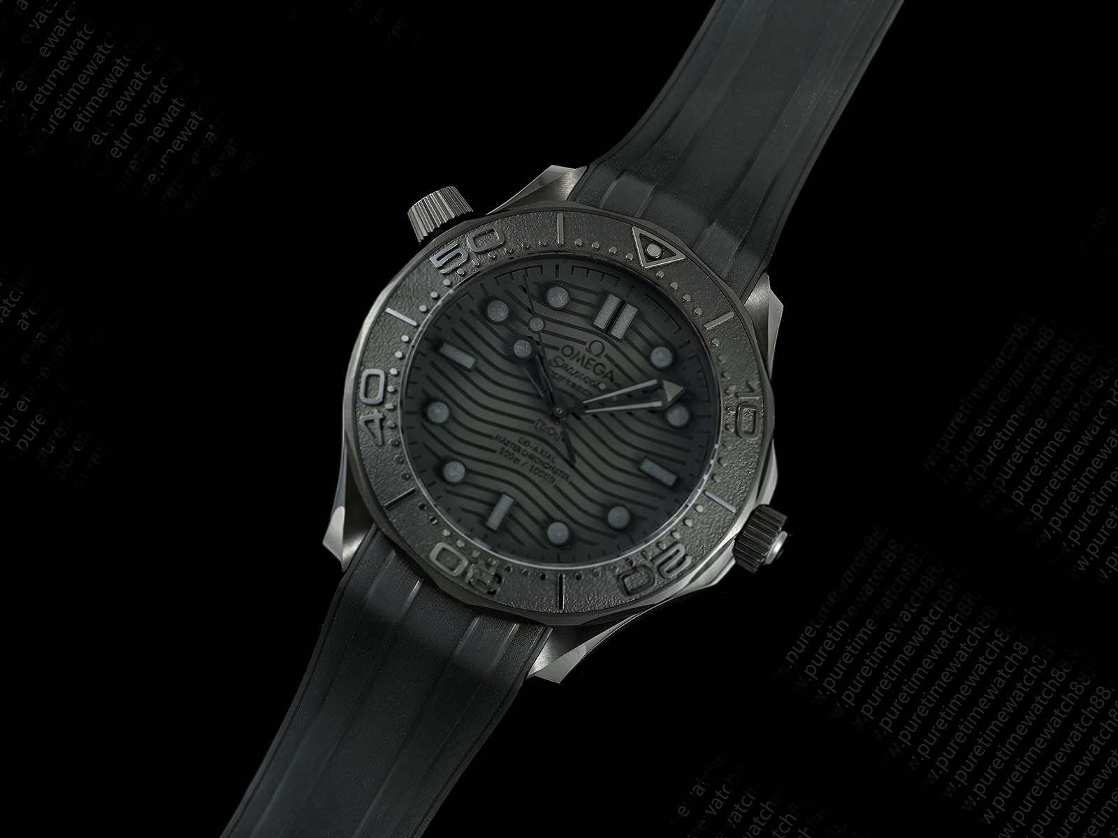 Seamaster 300m 43.5mm Black Ceramic ORF 1:1 Best Edition Ceramic Bezel on Black Rubber Strap OR8806 Super Clone