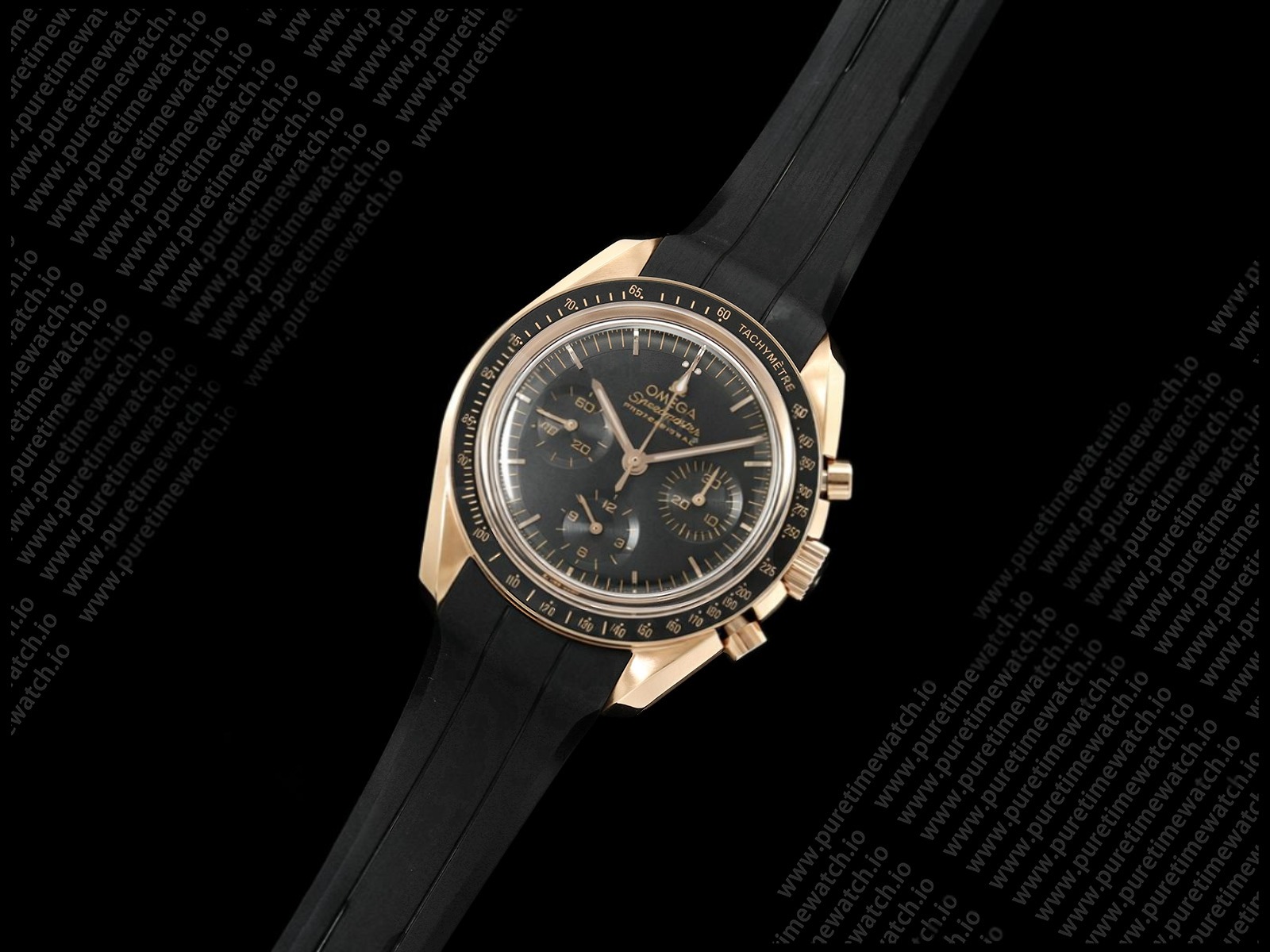 Speedmaster RG N1F Best Edition Black Dial on Black Rubber Strap A3861