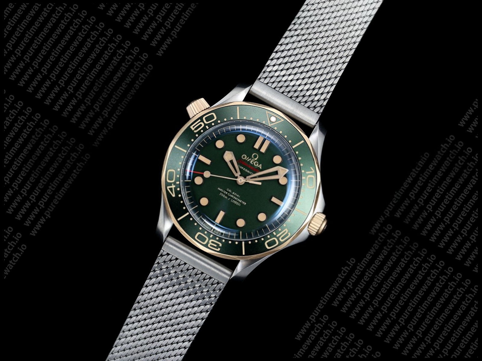 Seamaster 300M Diver Titanium/Bronze ORF 1:1 Best Edition Green Dial on Titanium Mesh Bracelet OR8806 Super Clone