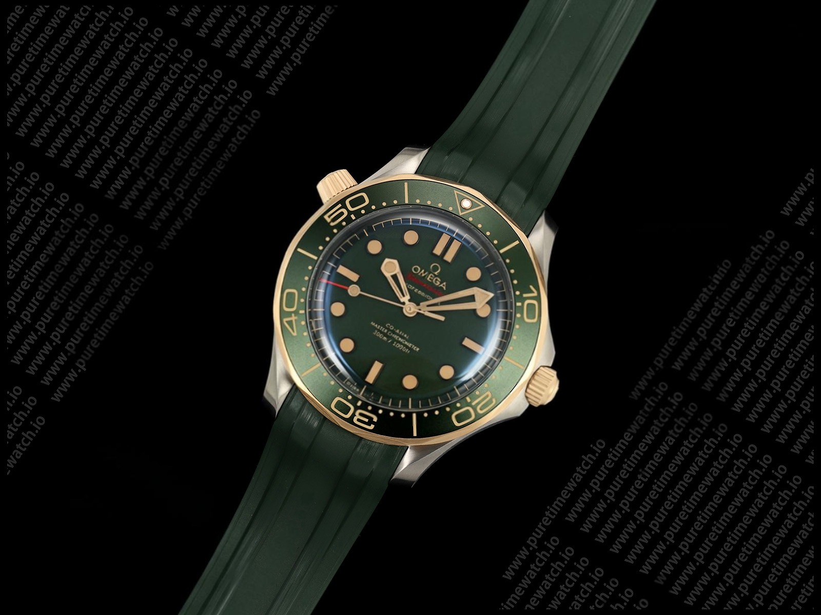 Seamaster 300M Diver Titanium/Bronze ORF 1:1 Best Edition Green Dial on Green Rubber OR8806 Super Clone