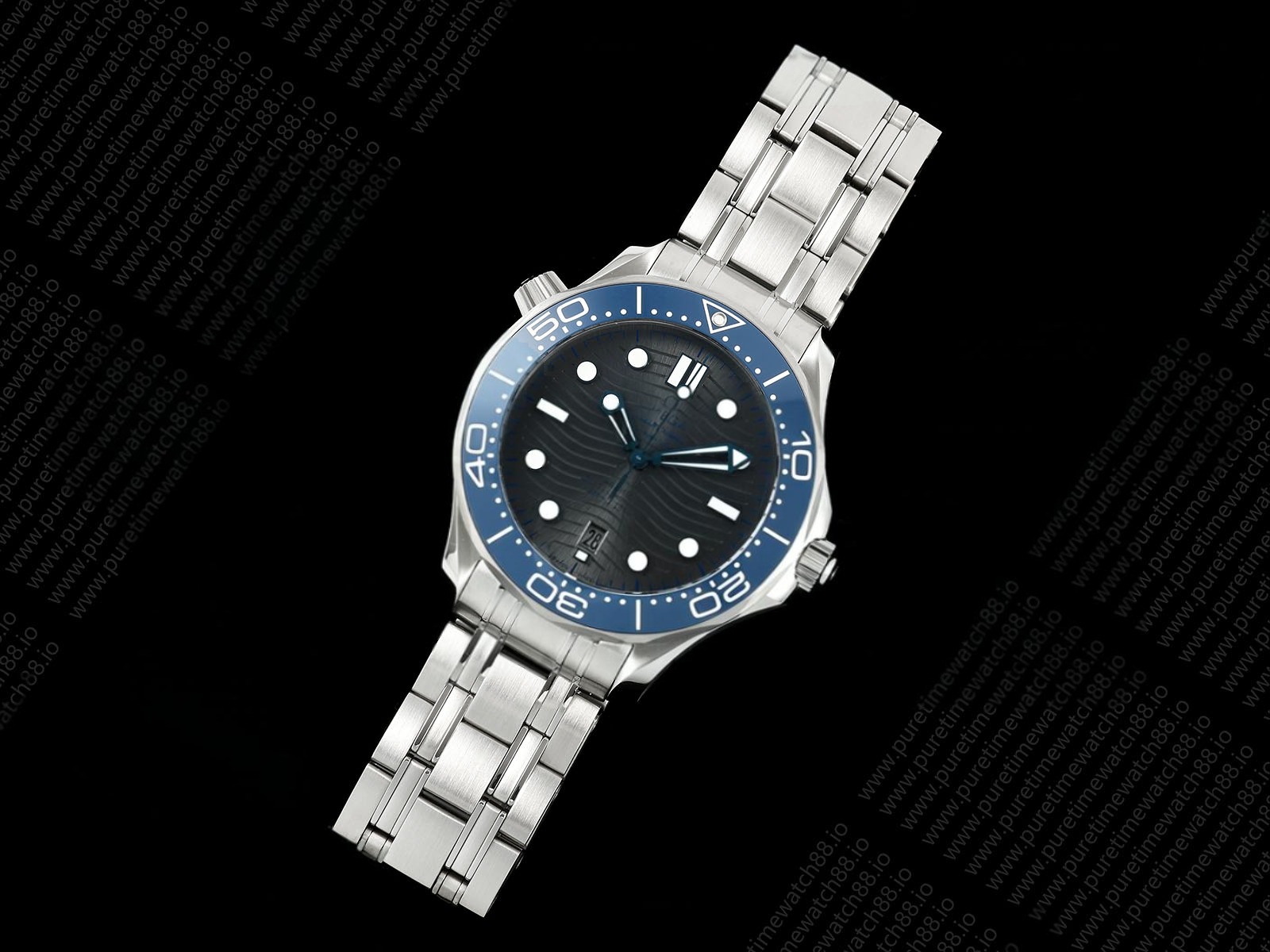 Seamaster Diver 300M SS ORF 1:1 Best Edition Blue Ceramic Gray Dial on SS Bracelet OR8800 Super Clone