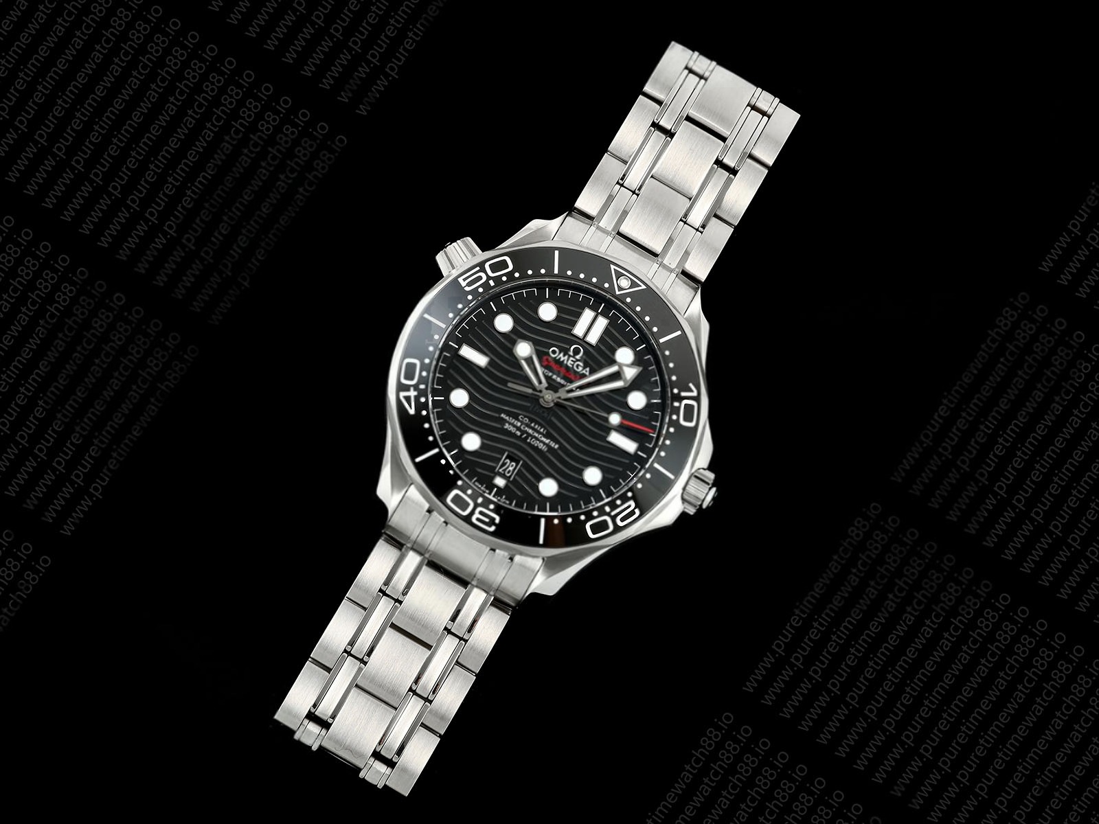 Seamaster Diver 300M SS ORF 1:1 Best Edition Black Ceramic Black Dial on SS Bracelet OR8800 Super Clone